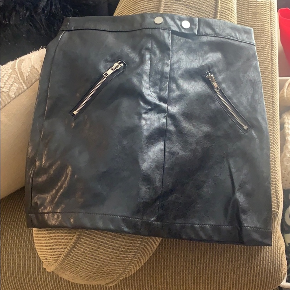 Black leather skirt